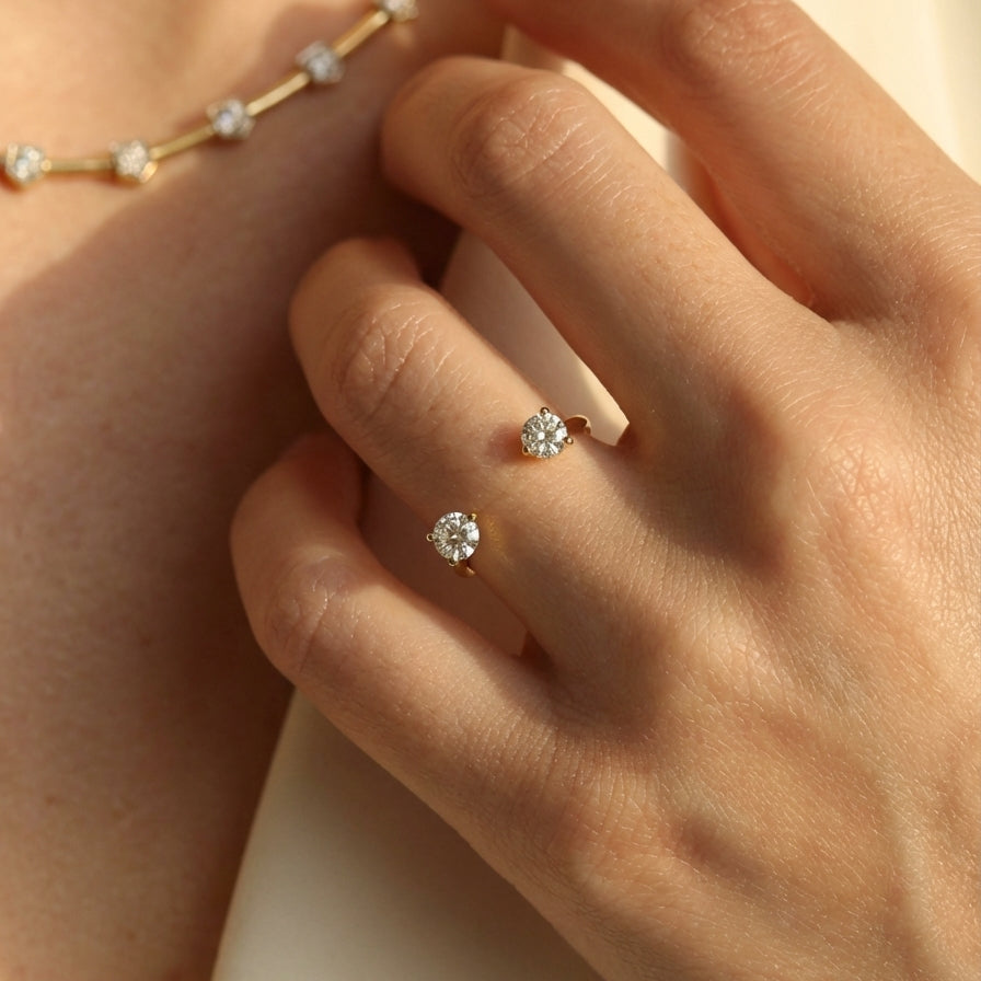 Gümüş | Twin Taşlı Yüzük