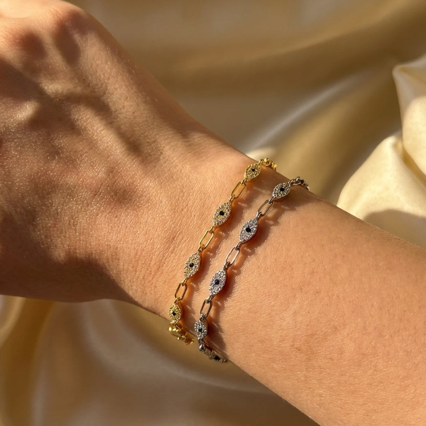 Gümüş | Göz Taşlı Bileklik