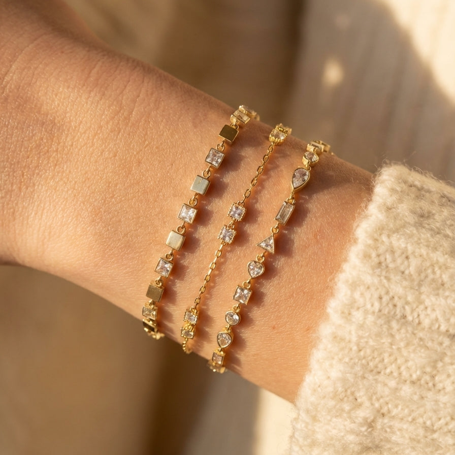 Gümüş | Cube Taşlı Bileklik