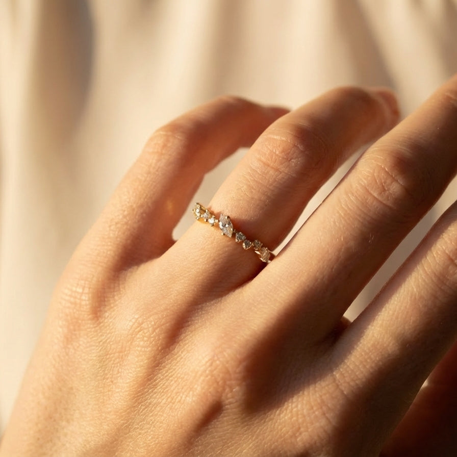 Gümüş | Starlight Serçe Parmak Yüzüğü