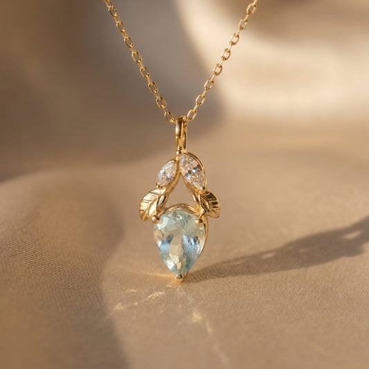 Gümüş | Serena Aquamarine Doğal Taşlı Kolye