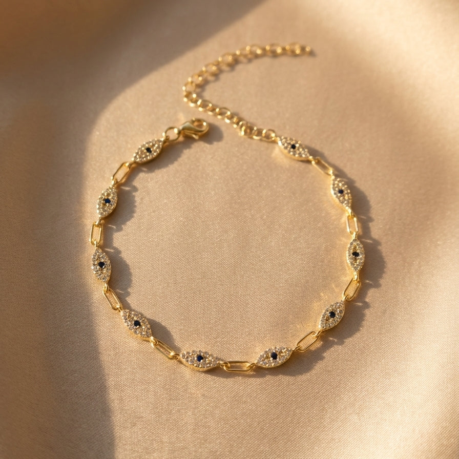 Gümüş | Göz Taşlı Bileklik