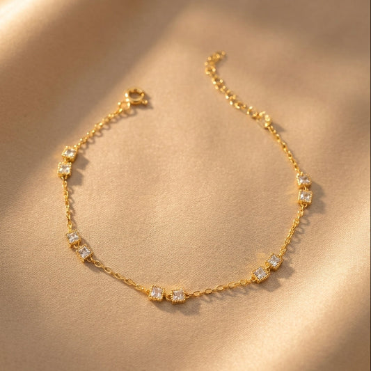 Gümüş | Motif Taşlı Bileklik