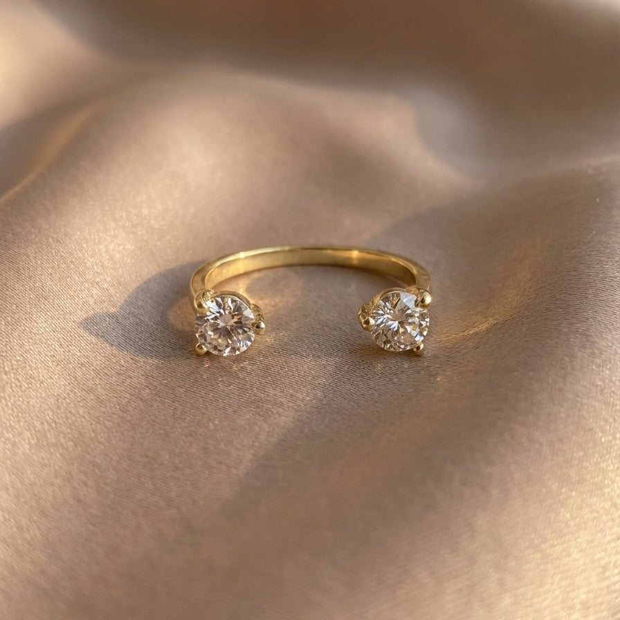 Gümüş | Twin Taşlı Yüzük