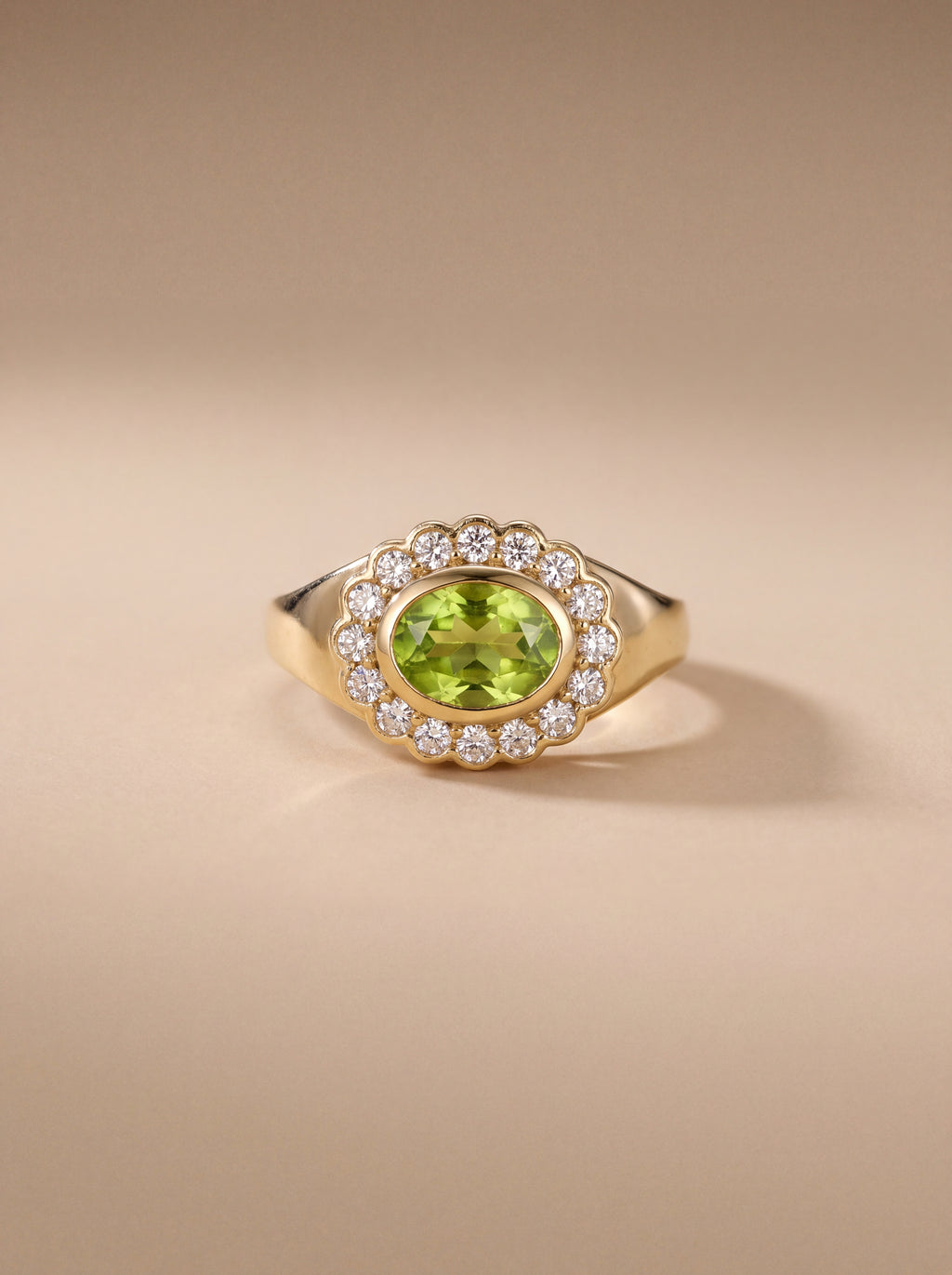 Rosette Doğal Peridot Taşlı Yüzük