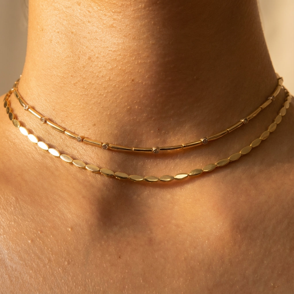 Gümüş | Glimmer Oval Kolye