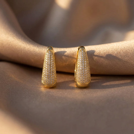 Çelik | Pear Halka Küpe