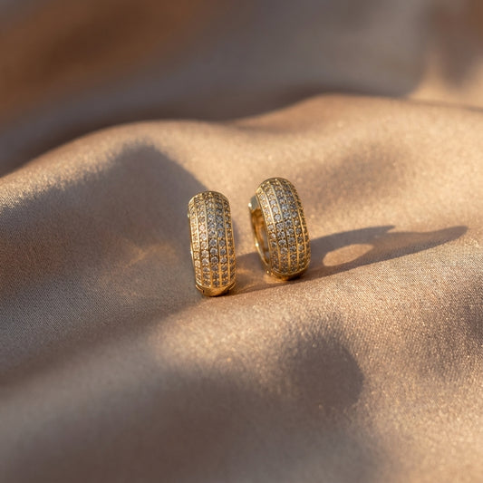 Çelik | Pave Halka Küpe