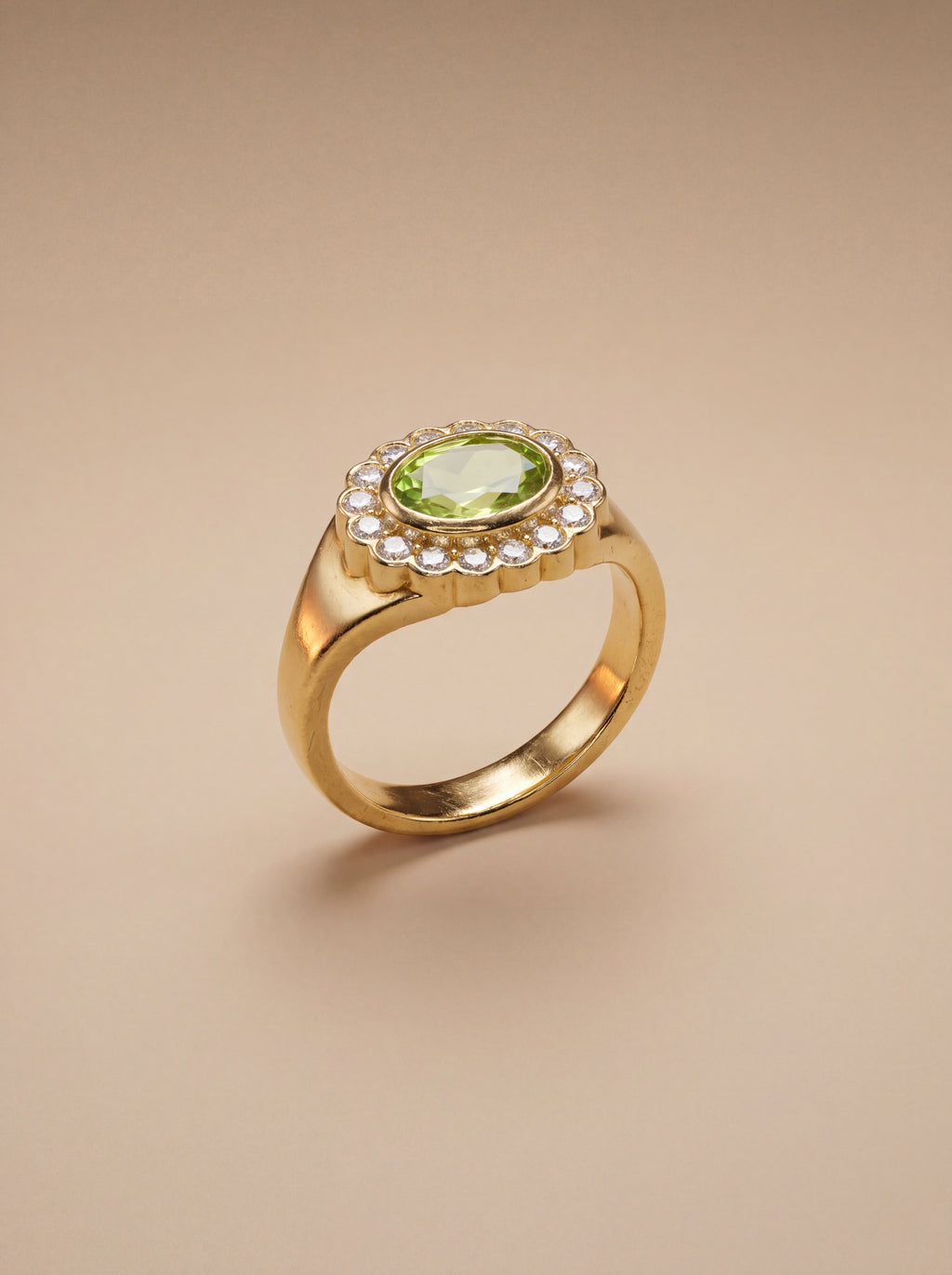 Rosette Doğal Peridot Taşlı Yüzük