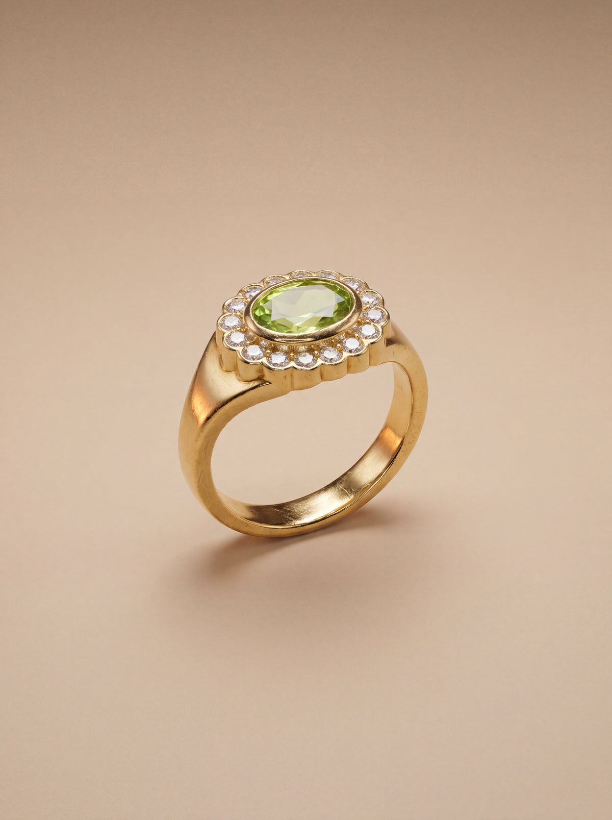 Rosette Doğal Peridot Taşlı Yüzük